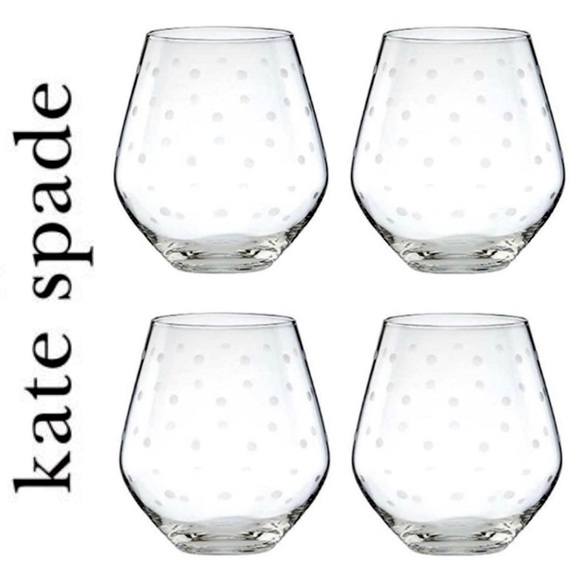 kate spade Dining Kate Spade Larabee Dot Stemless Wine Glasses